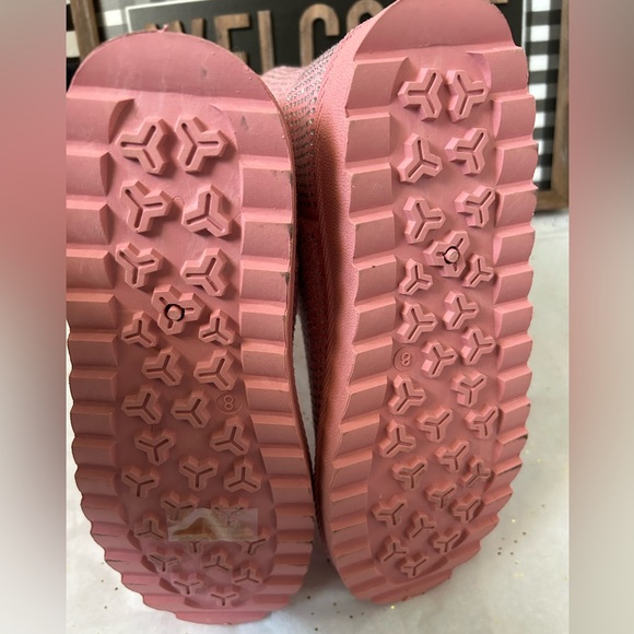 💖New Glitter Rhinestone Cozy Ankle Boots Baby Pink Statement💖 - Picture 12 of 13